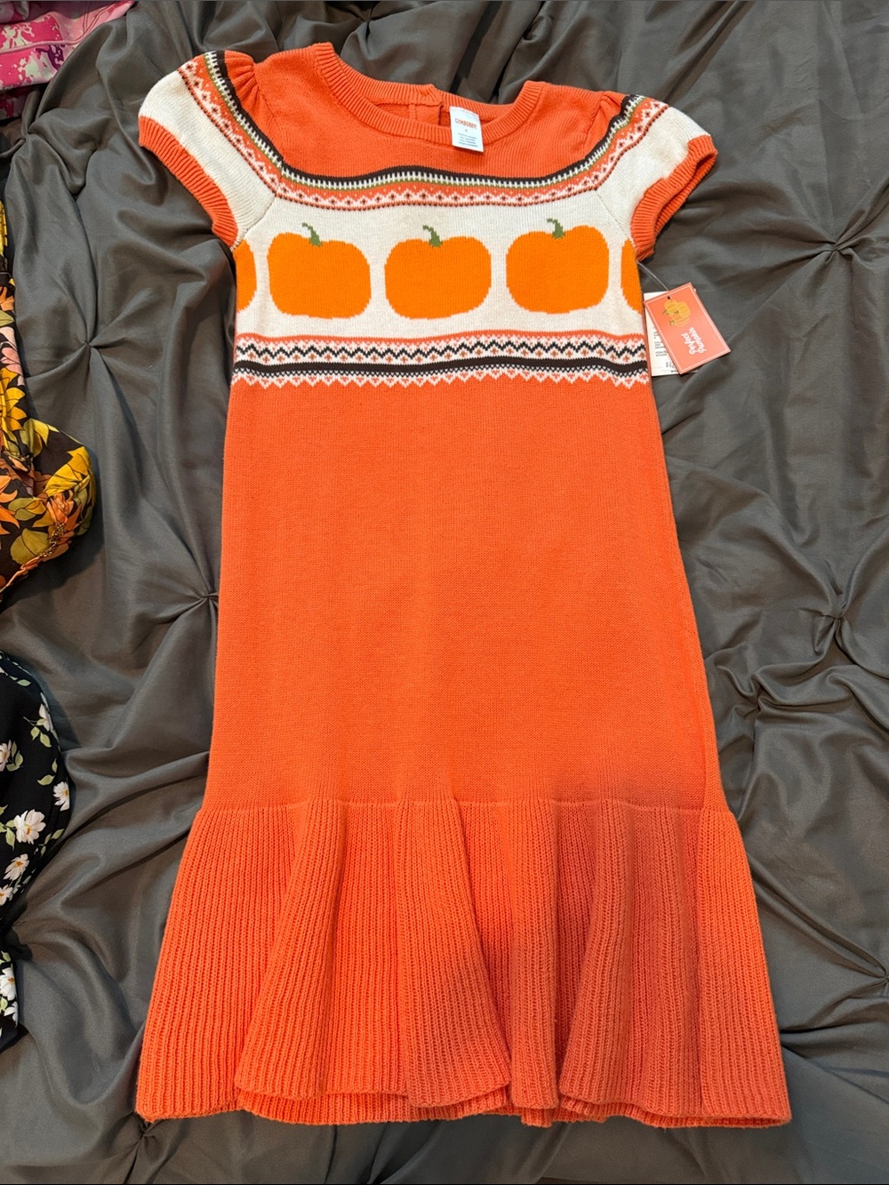 Gymboree Orange Pumpkin Knit Short Sleeve Dress